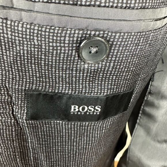 Hugo Boss Drago Grey‎ Herringbone Blazer 44 L EUC Read - Picture 11 of 15